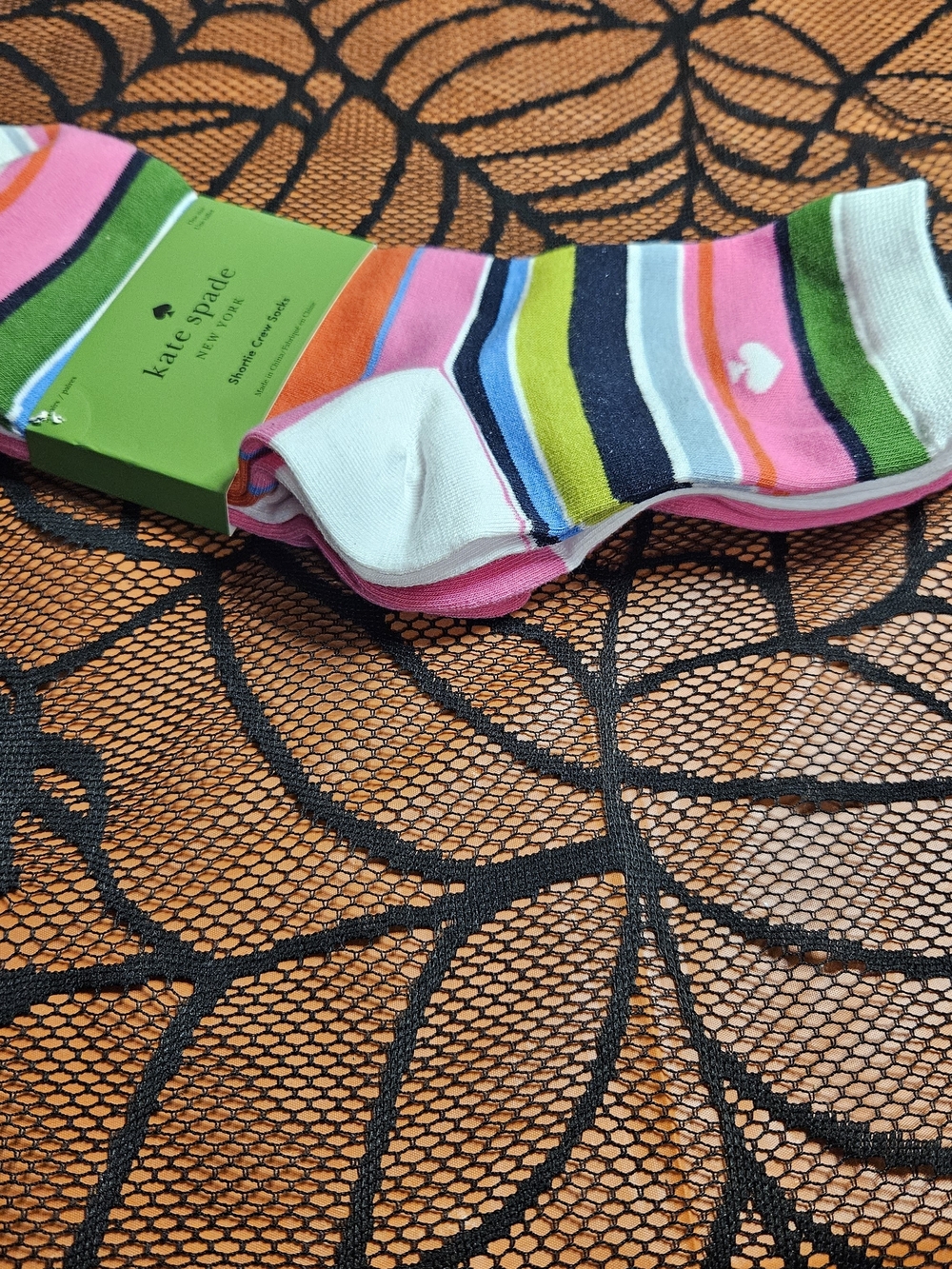 NWT 3 Pair Kate Spade Women’s Shortie Crew Socks Sz 4-10 - Picture 5 of 6